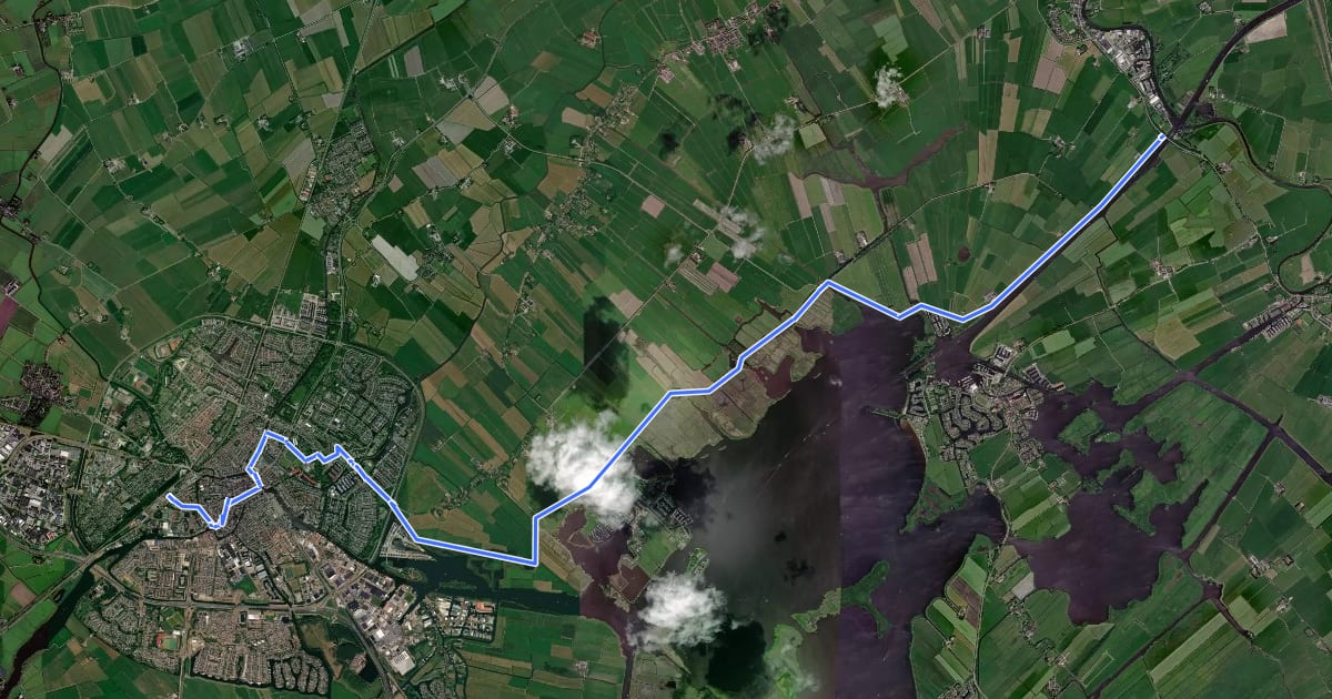 Маршрут Groot Frieslandpad - 11 на спутниковом снимке
