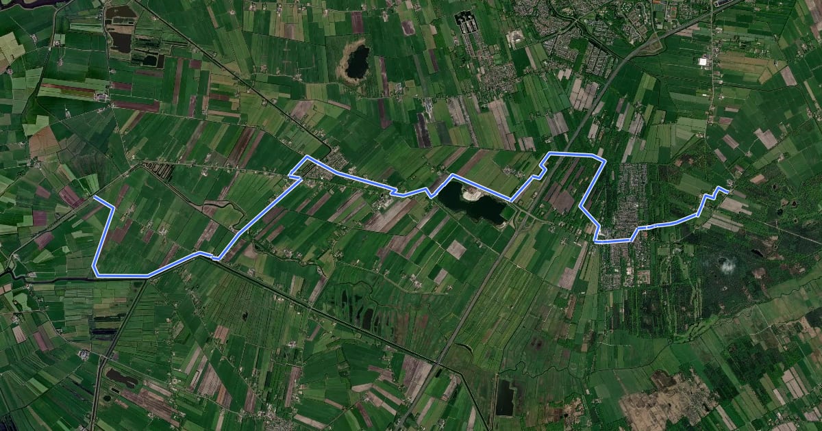 Маршрут Groot Frieslandpad - 13 на спутниковом снимке