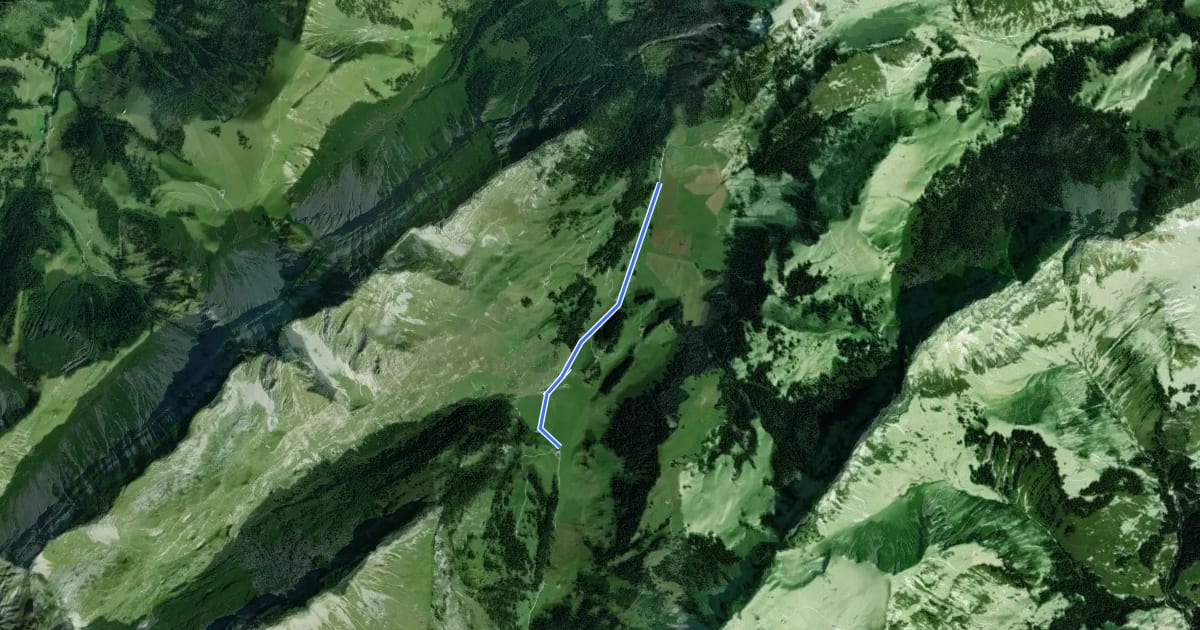 Маршрут Gros-Mont-Flendruz на спутниковом снимке