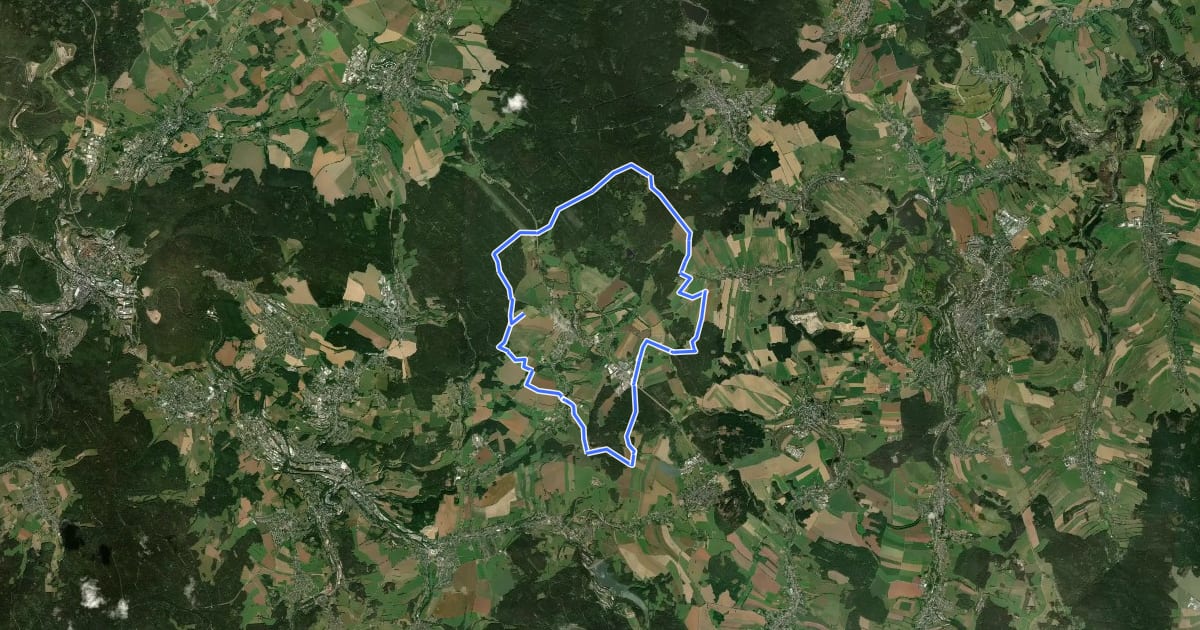 Маршрут Grosse Panoramarunde Elterlein на спутниковом снимке