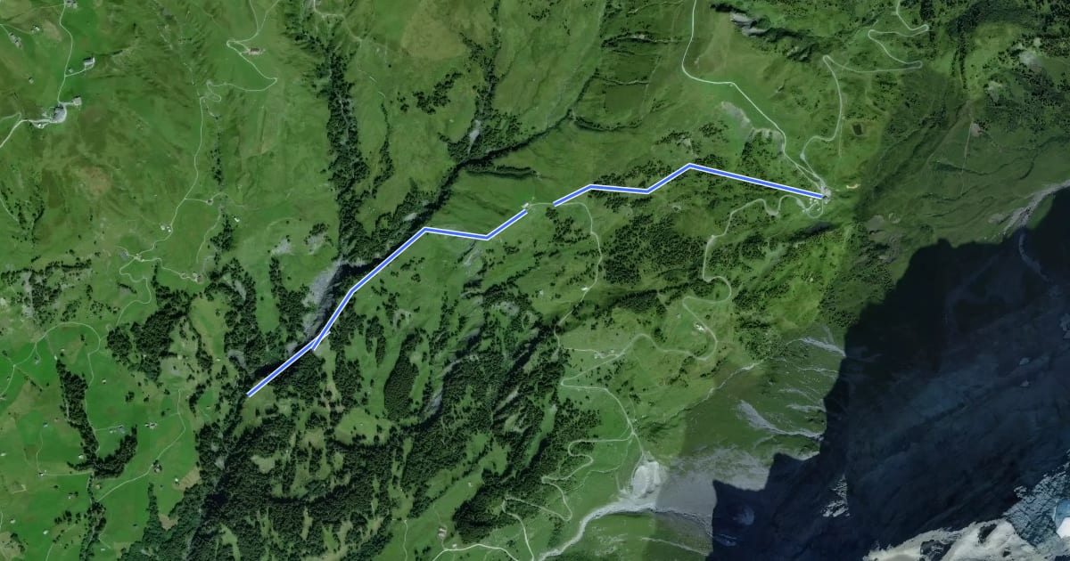 Маршрут Grosse Scheidegg - Mühlebach на спутниковом снимке