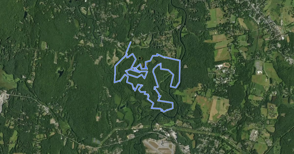 Маршрут Groton Town Forest Race 9.5 mile Loop на спутниковом снимке