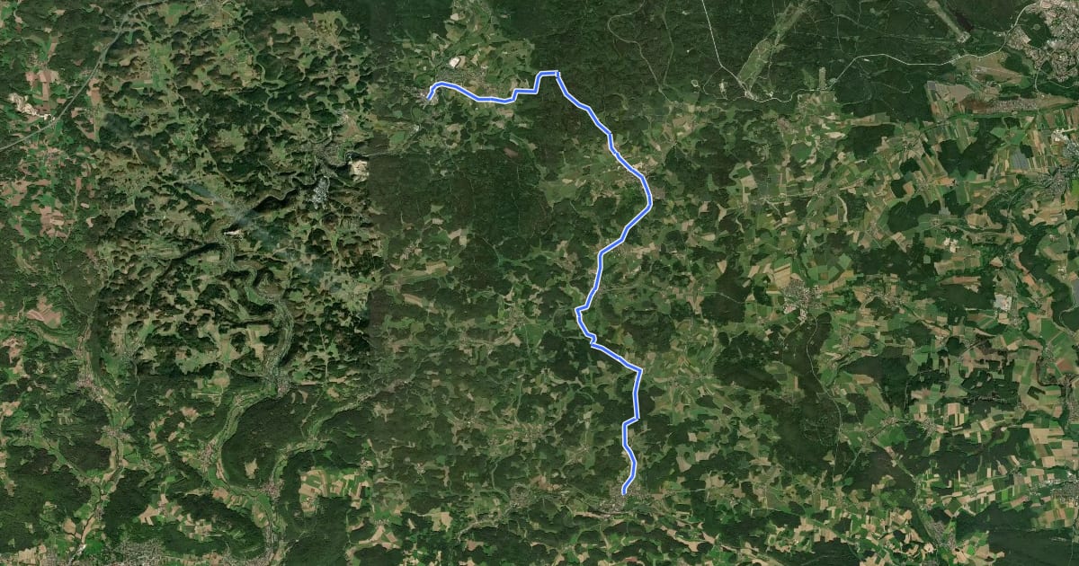 Маршрут Grotten-Radweg на спутниковом снимке