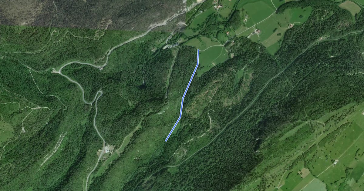 Маршрут Grottes de l'Orbe-vers Saigne Gerret Dessus на спутниковом снимке