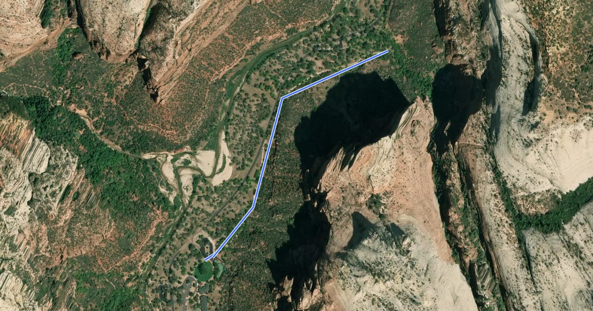 Маршрут Grotto Trail на спутниковом снимке
