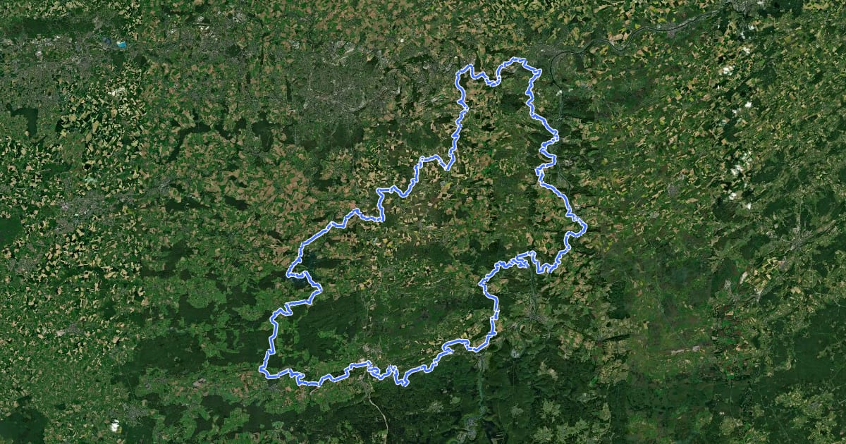 Маршрут GRP 125 Tour de l'Entre-Sambre-et-Meuse на спутниковом снимке