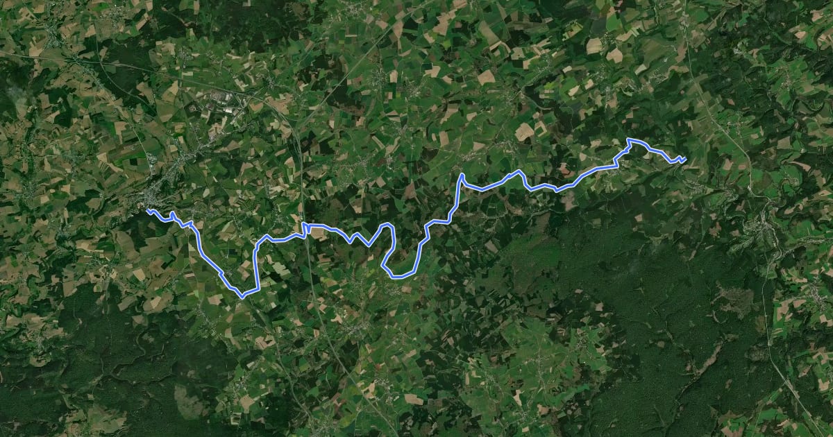 Маршрут GRP 151 Variante Bodange - Neufchâteau на спутниковом снимке