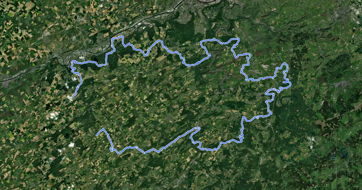 Маршрут GRP 575 - section Liégeois на спутниковом снимке