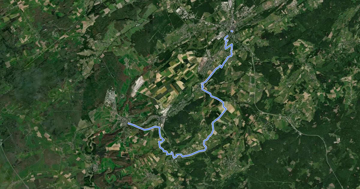 Маршрут GRP 577 Variante Geopark на спутниковом снимке