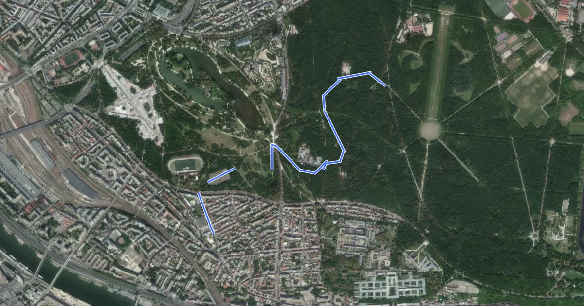 Маршрут GRP Bois de Vincennes (accès sud-ouest) на спутниковом снимке
