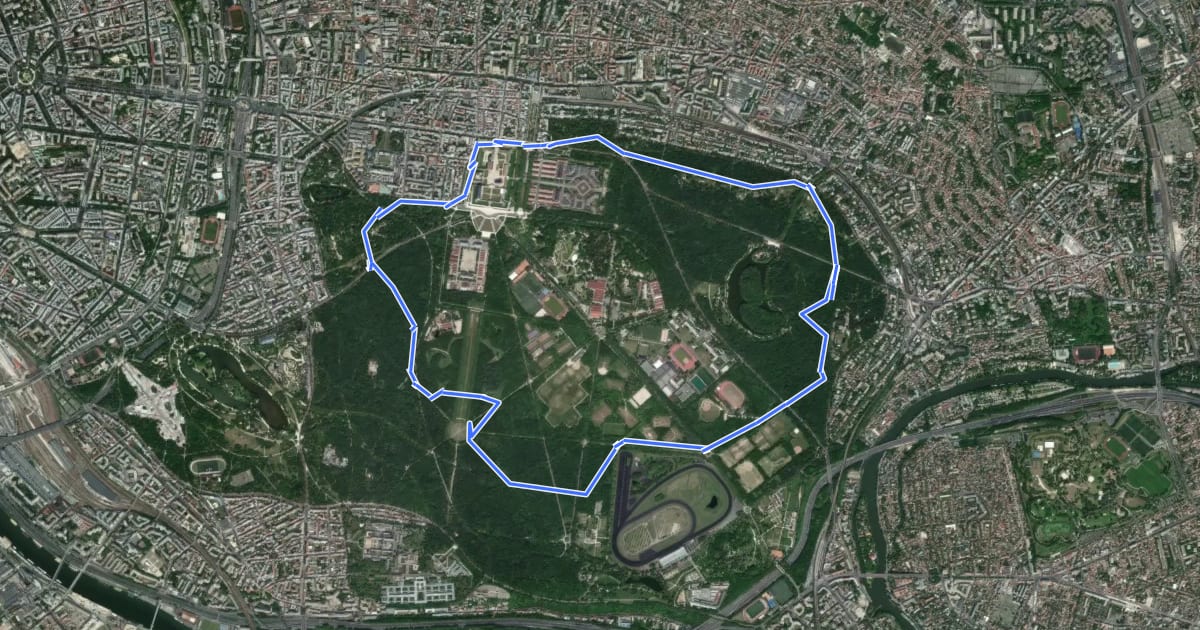 Маршрут GRP Bois de Vincennes (boucle) на спутниковом снимке