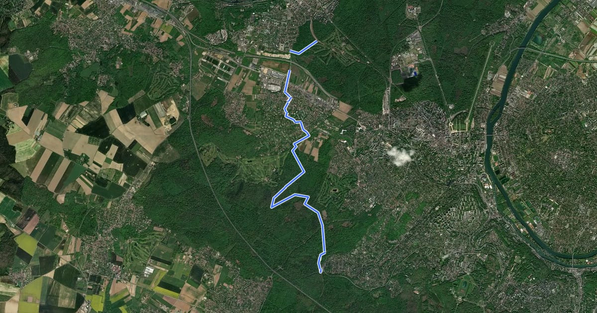 Маршрут GRP de la Ceinture Verte, étape 18 : Paysages de vergers et forêt de Marly на спутниковом снимке
