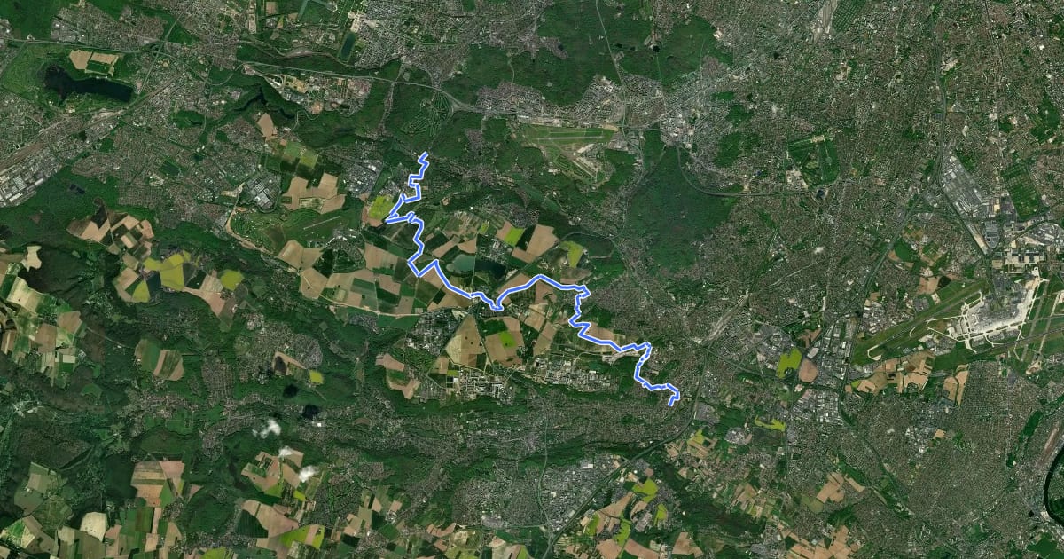 Маршрут GRP de la Ceinture Verte, étape 2 : Le plateau de Saclay на спутниковом снимке