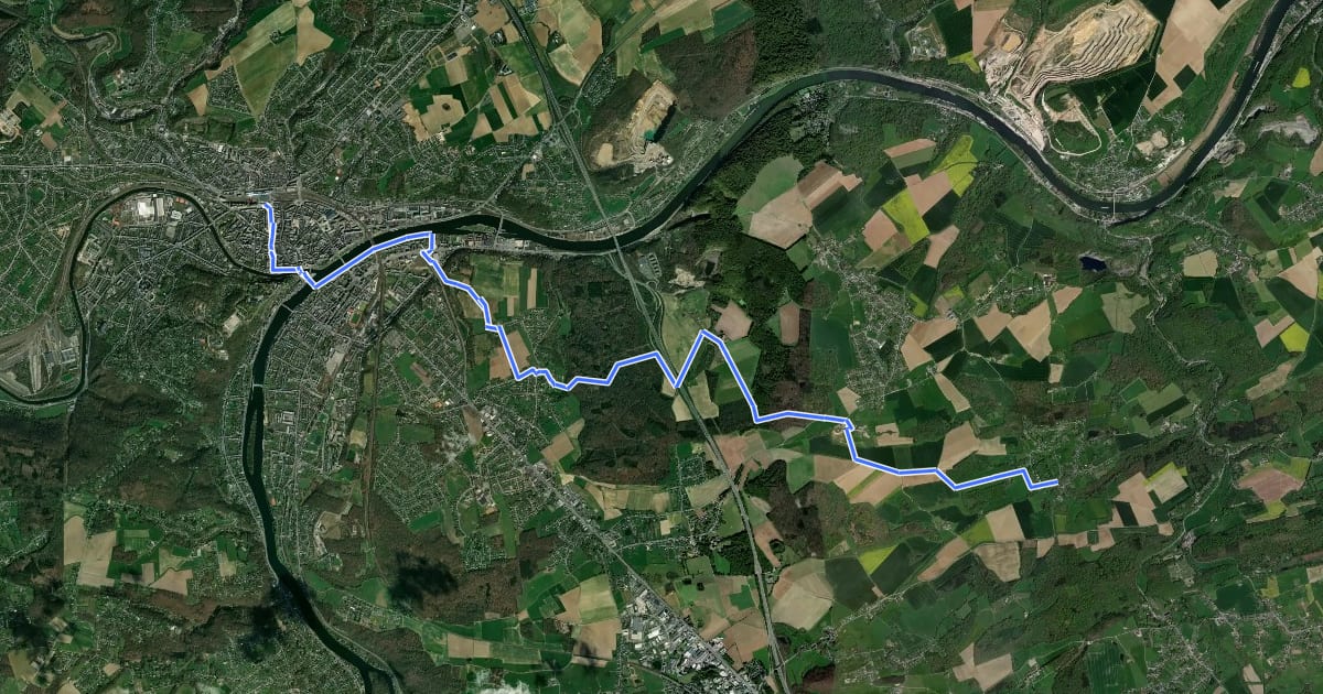 Маршрут GRT-BVW 01 Namur - Mozet на спутниковом снимке