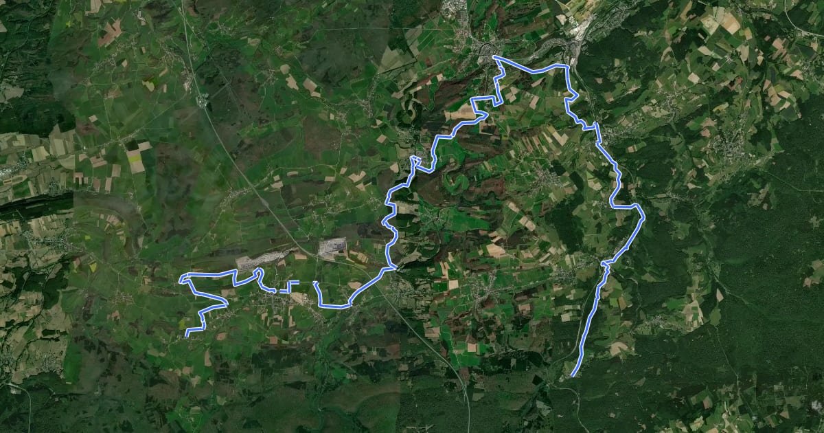 Маршрут GRT-BVW 06 Sohier - Mirwart на спутниковом снимке