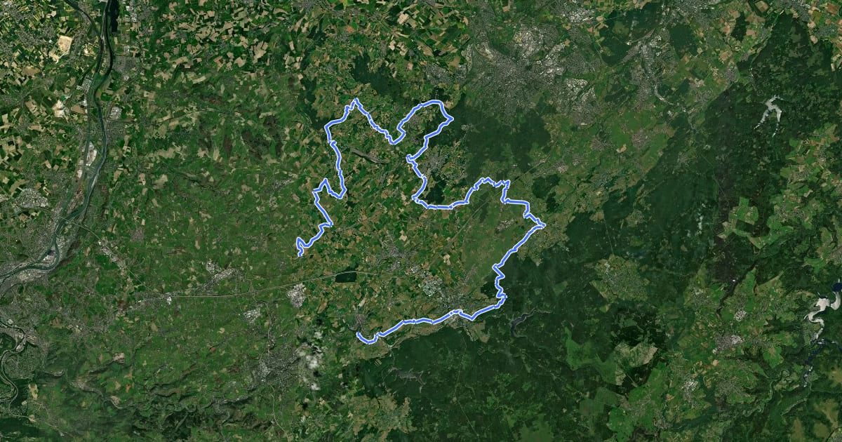 Маршрут GRT-BVW 21 Limbourg - Clermont-sur-Berwinne на спутниковом снимке