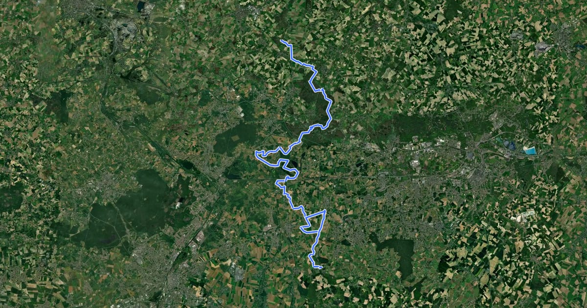 Маршрут GRT-BVW 25 Aubechies - Montignies-sur-Roc на спутниковом снимке