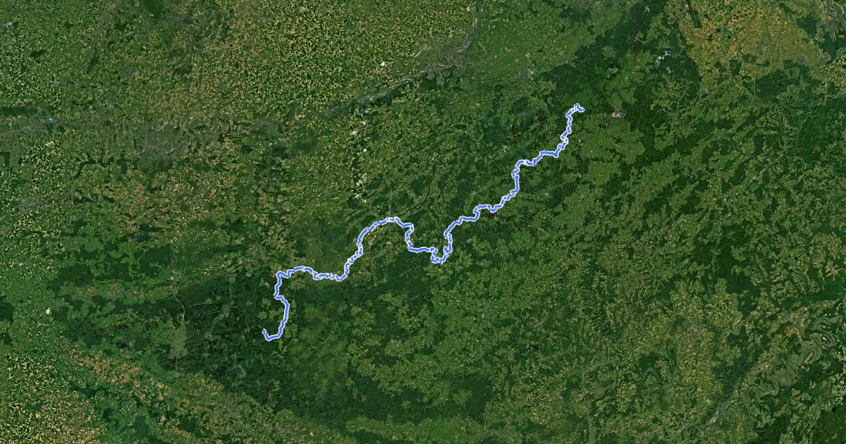 Маршрут GRT SMA Le Sentier des Monts d'Ardenne на спутниковом снимке