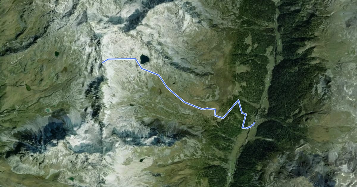 Маршрут Gruben-Meidpass на спутниковом снимке