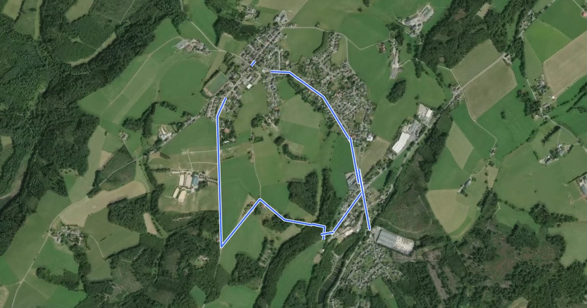 Маршрут Grubenwanderweg на спутниковом снимке
