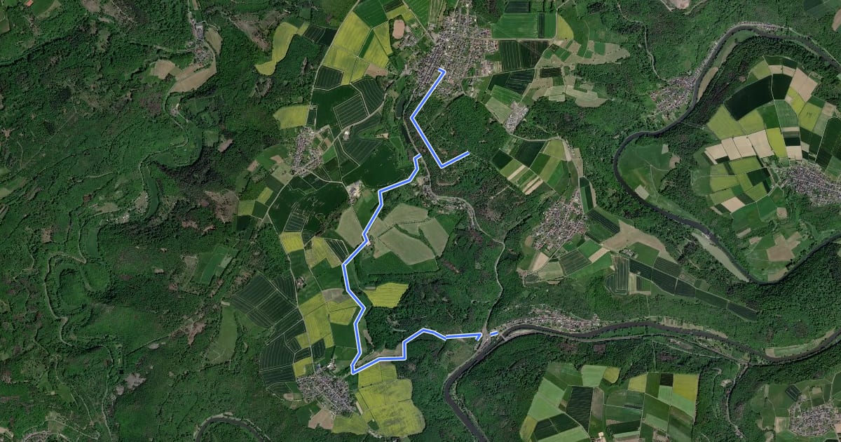 Маршрут Grubenwanderweg на спутниковом снимке