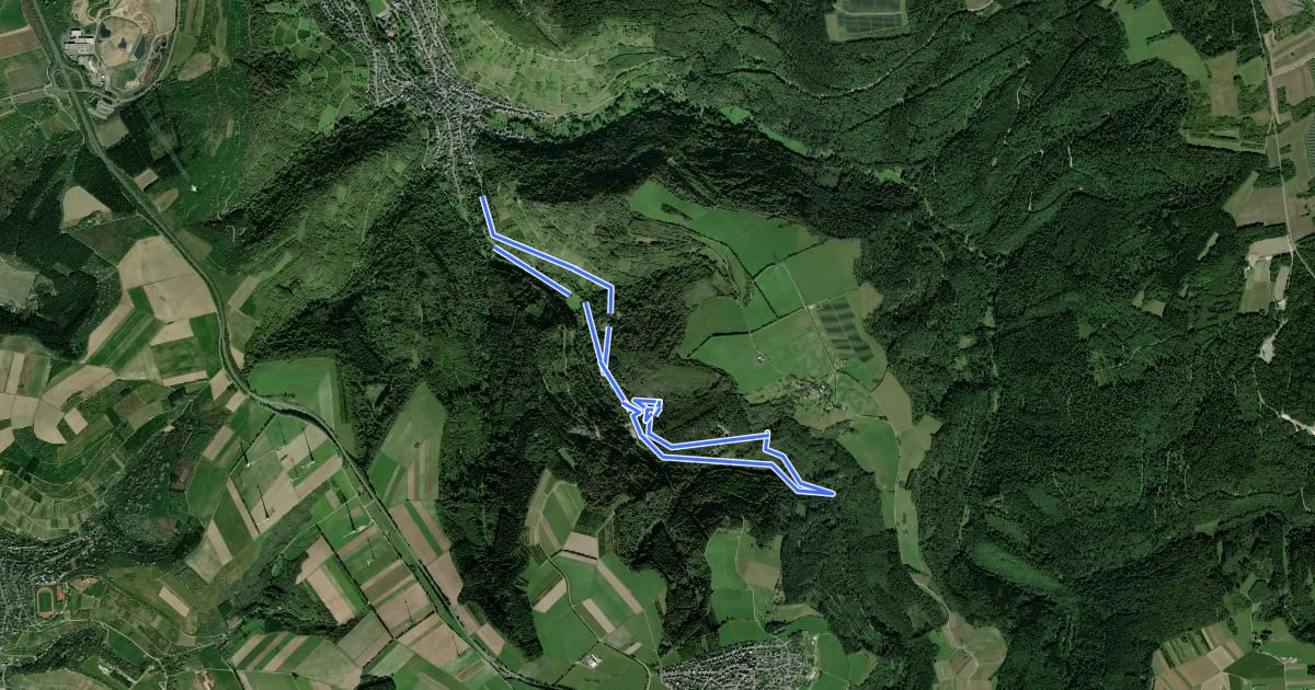 Маршрут Grubenwanderweg Fell на спутниковом снимке