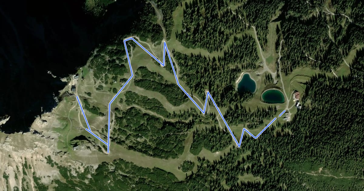 Маршрут Grubighütte на спутниковом снимке