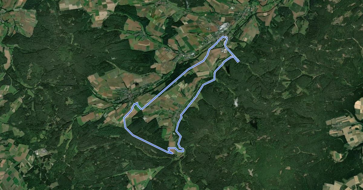 Маршрут Gruendchentour (green) на спутниковом снимке