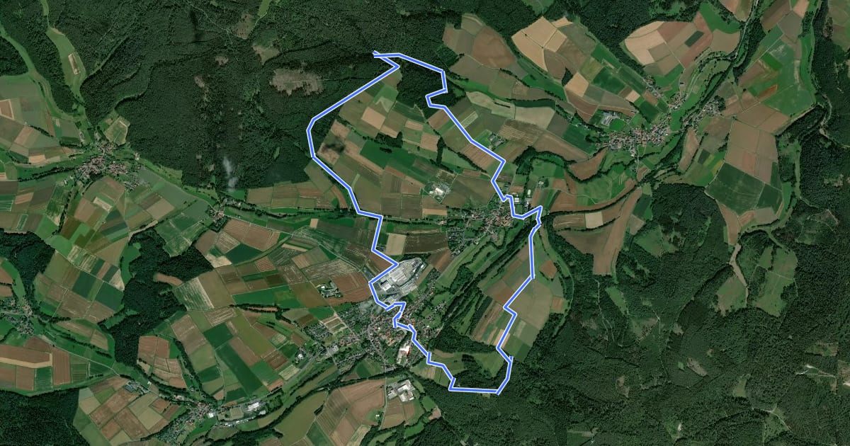 Маршрут Gruendchentour (red) на спутниковом снимке