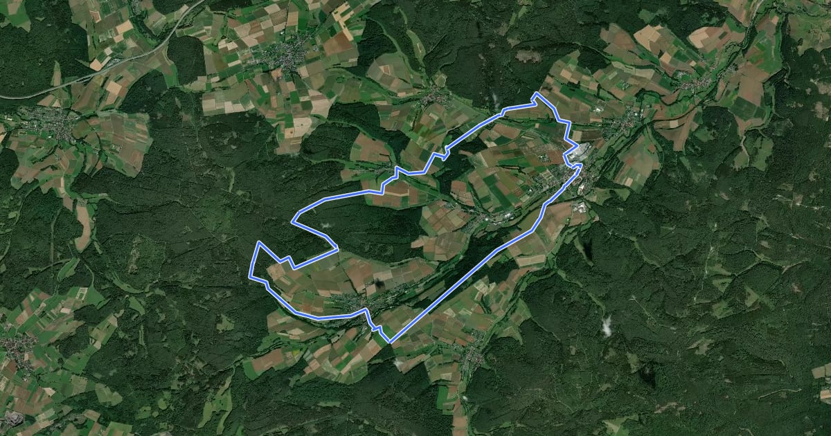 Маршрут Gruendchentour (yellow) на спутниковом снимке
