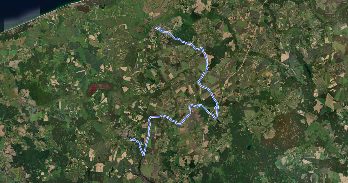 Маршрут Gryfland - Szlak Czerwony на спутниковом снимке