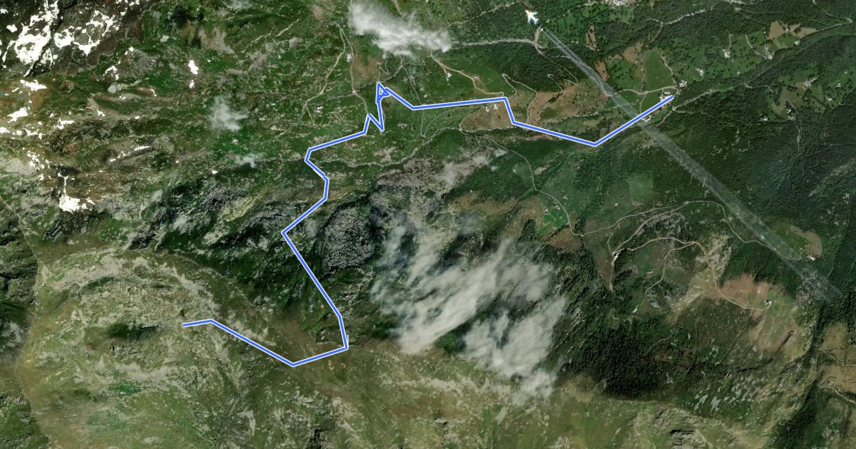 Маршрут GTAC06N:Le_Capanne-Alpe_Chiaromonte на спутниковом снимке