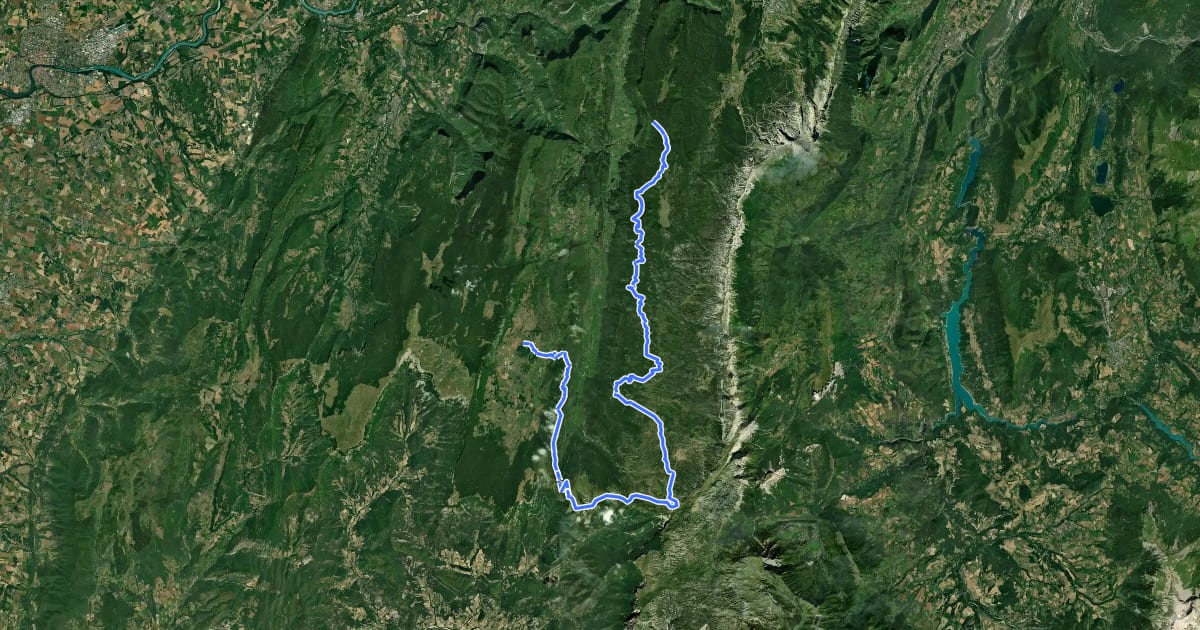 Маршрут GTV VTT : Variante des Hauts Plateaux на спутниковом снимке