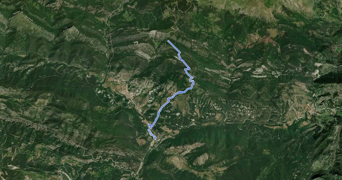 Маршрут Guardiola de Berguedà - Collada Grossa на спутниковом снимке