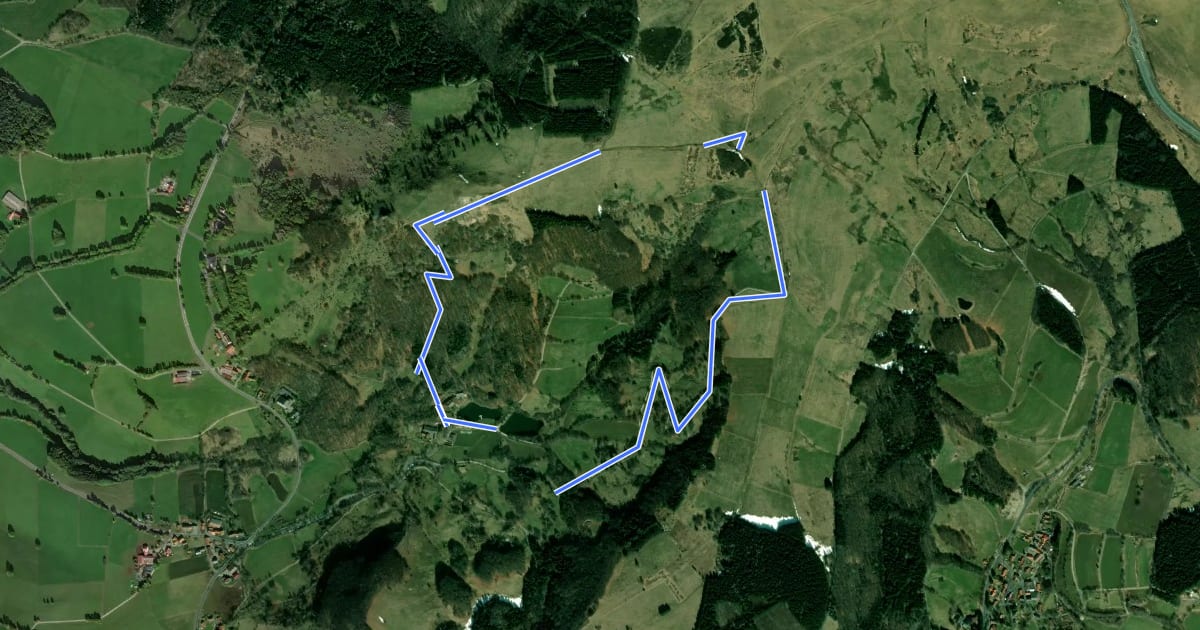 Маршрут Guckaisee - Rhön-Rundweg 18 на спутниковом снимке