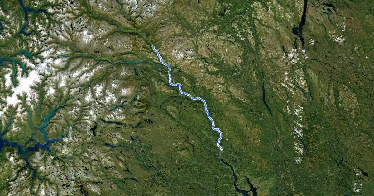 Маршрут Gudbrandsdalsleden (Lillehammer-Dovre) на спутниковом снимке