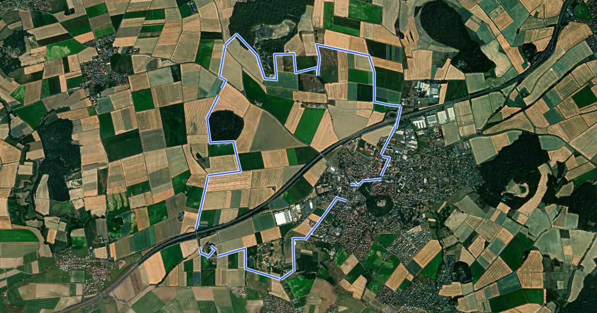 Маршрут Gudensberger Panoramaweg Westrunde на спутниковом снимке