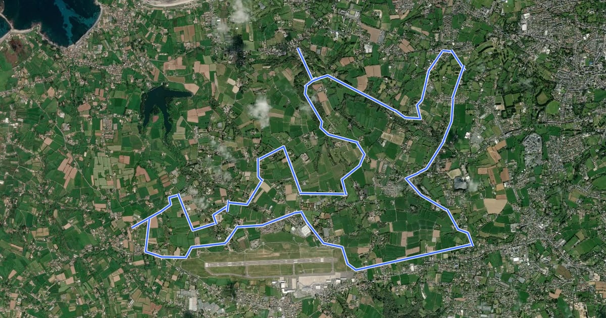 Маршрут Guernsey Cycle Tours Route 6 на спутниковом снимке