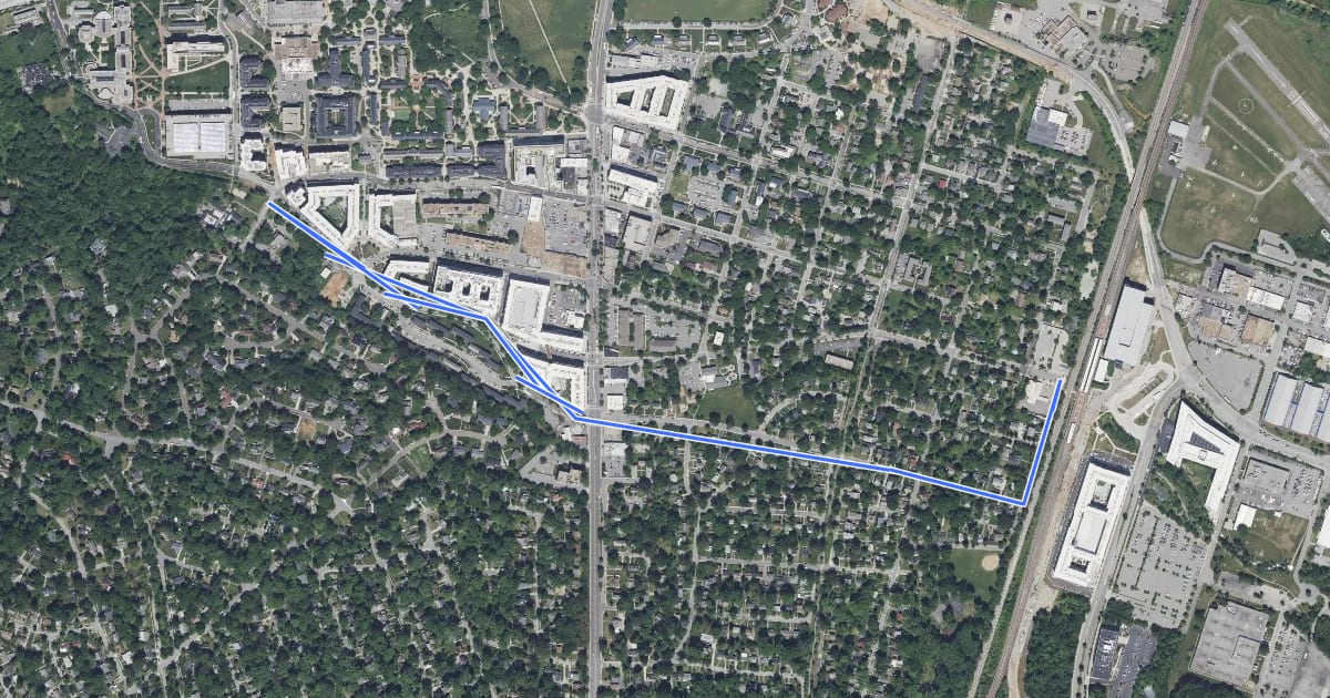 Маршрут Guilford Rd на спутниковом снимке