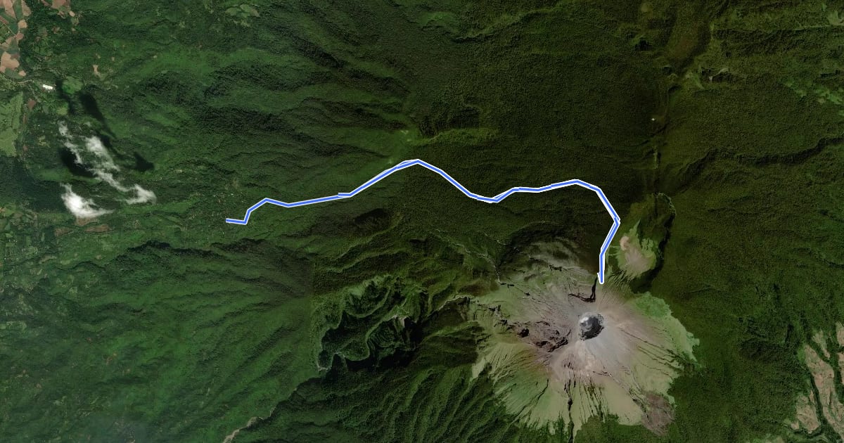 Маршрут Guintubdan Trail to Kanlaon на спутниковом снимке