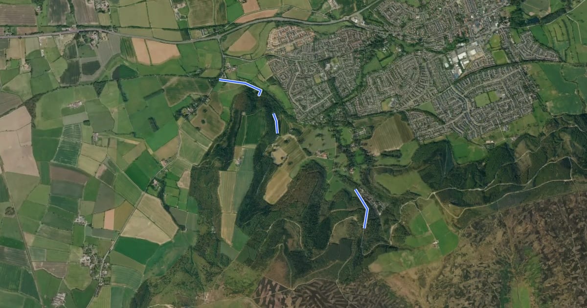 Маршрут Guisborough Forest Blue Route на спутниковом снимке