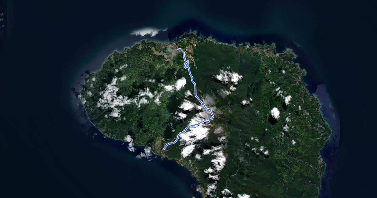 Маршрут Guiting-Guting Traverse на спутниковом снимке