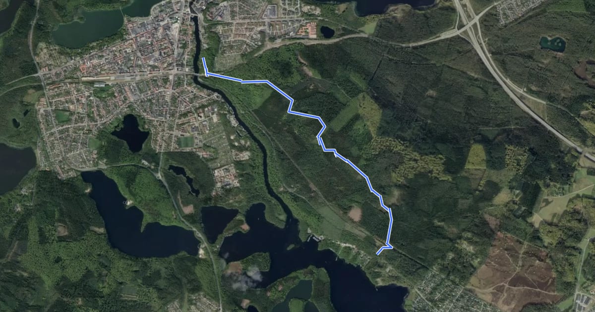 Маршрут Gul Rute на спутниковом снимке
