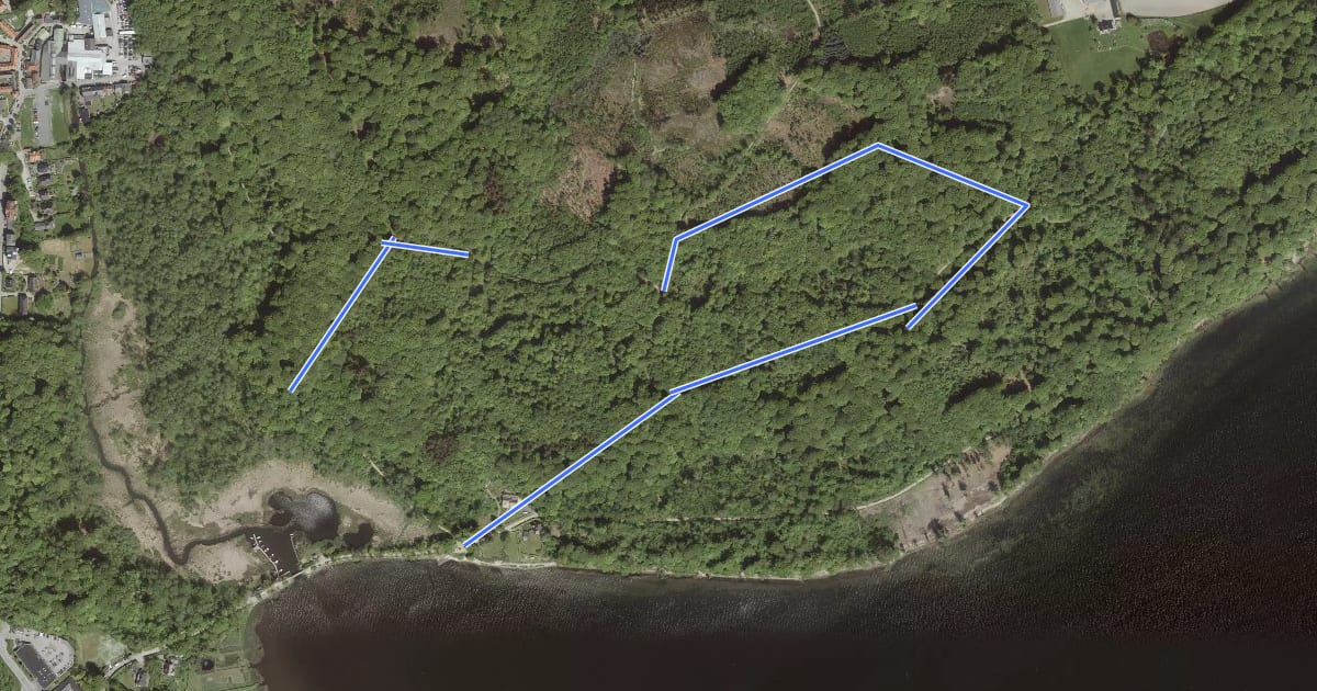 Маршрут Gul rute на спутниковом снимке