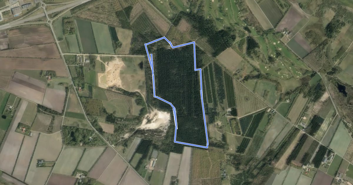 Маршрут Gul Rute, Skelhøj Plantage2 на спутниковом снимке