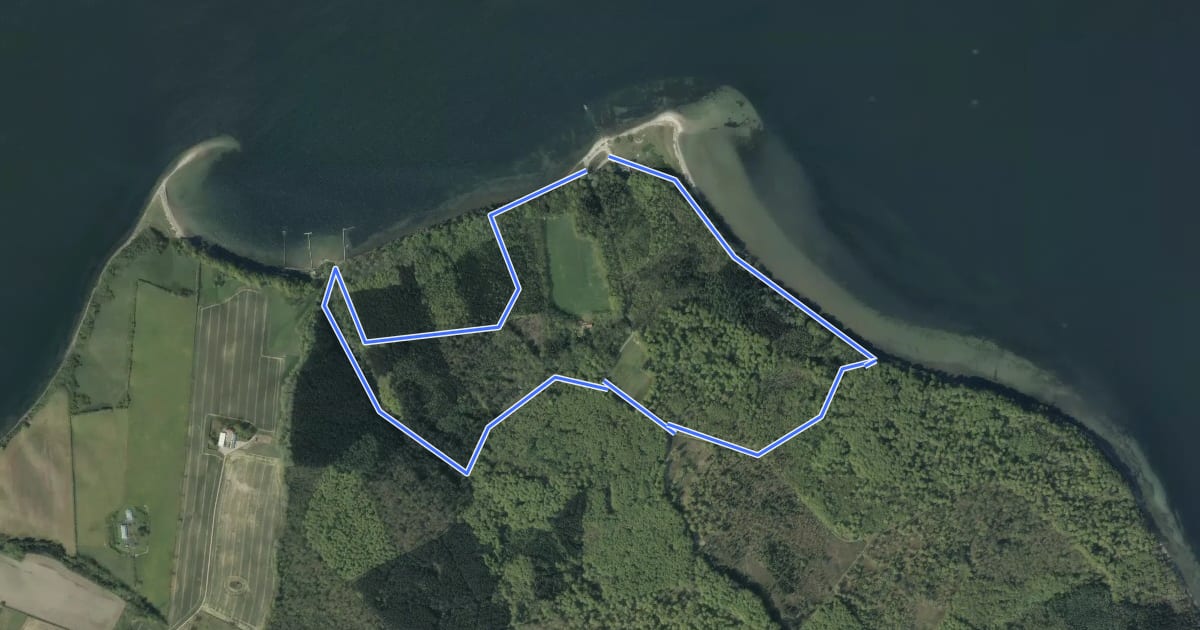 Маршрут Gul rute - Stenderupskovene на спутниковом снимке