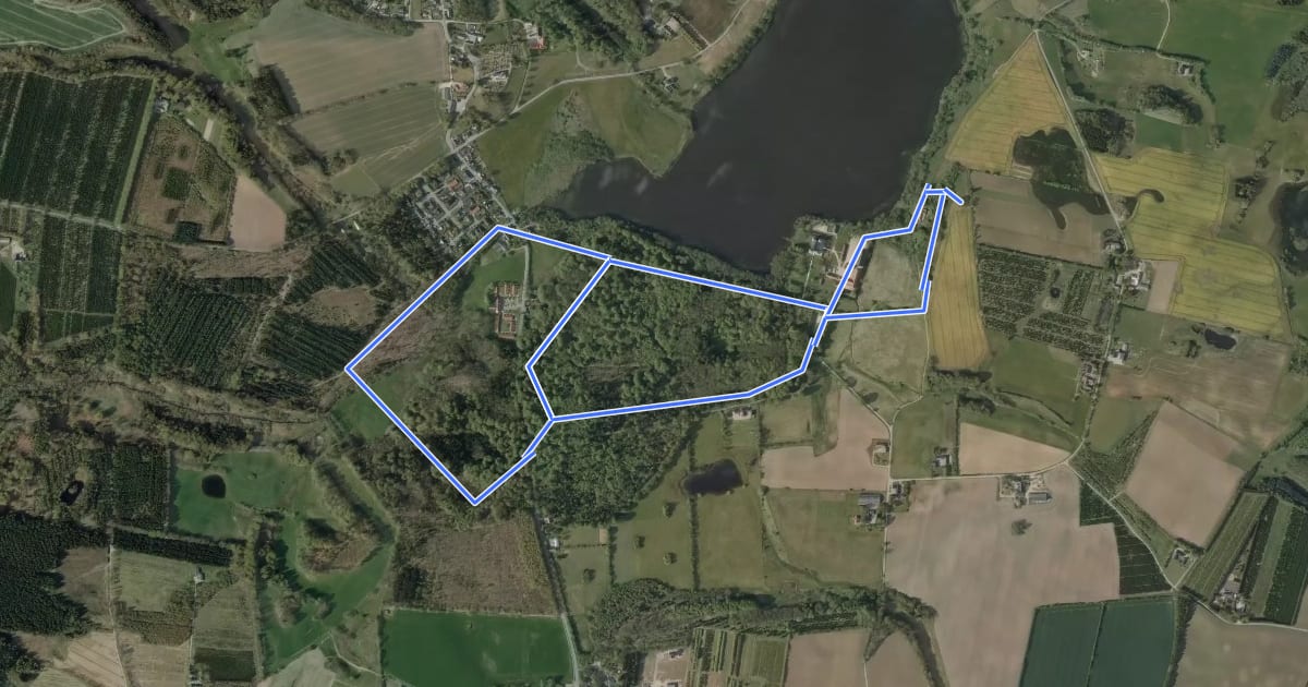 Маршрут Gul tur - Engelsholm Skov на спутниковом снимке