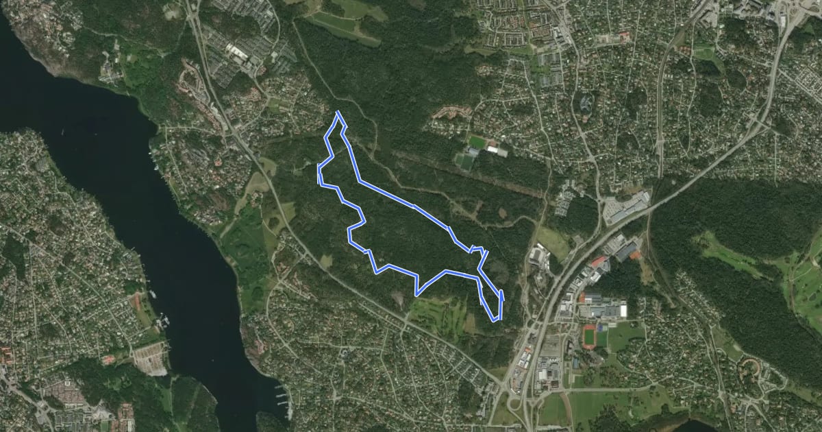 Маршрут Gula MTB-slingan на спутниковом снимке