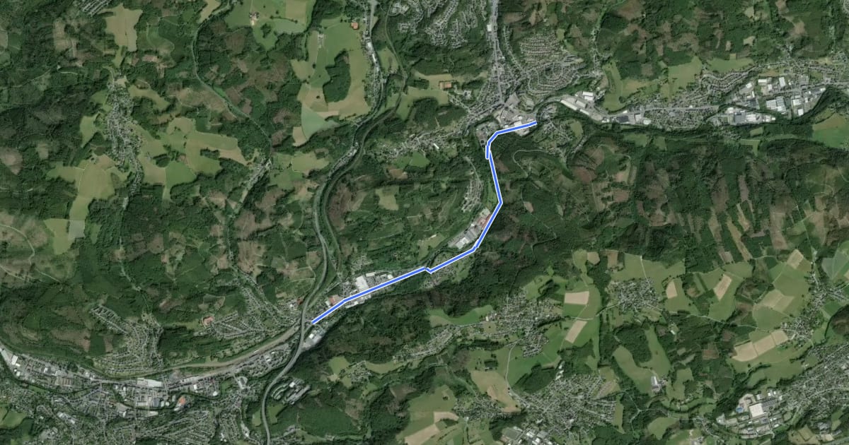 Маршрут Gummersbach (39) - Gummersbach (41) на спутниковом снимке