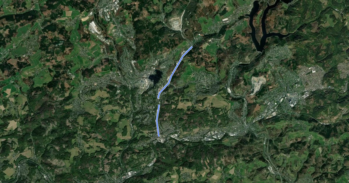 Маршрут Gummersbach (40) - Gummersbach (51) на спутниковом снимке